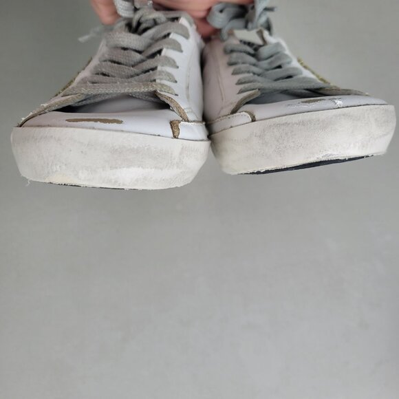 Golden Goose Size 37 US size 7 Superstar Sneakers White Silver Gold - Picture 4 of 15